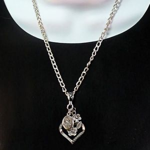 Silver Heart Chain Necklace